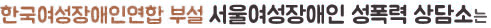 한국여성장애인연합 부설 서울여성장애인 성폭력 상담소는