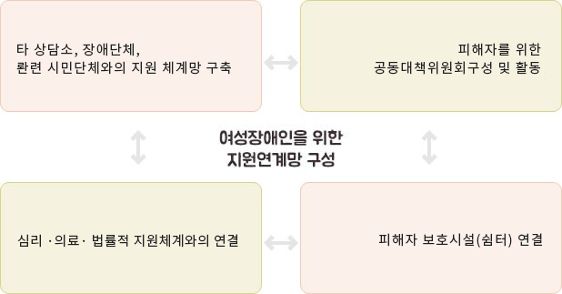 여성장애인을 위한 지원연계망 구성 이미지 설명